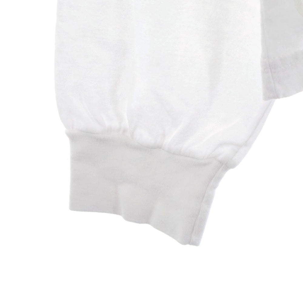 CHROME HEARTS(クロムハーツ) NECK LOGO POCKET L/S TEE WHITE/DGR BLUE ネック ロゴ クルーネック 長袖Tシャツ ホワイト/ブルー