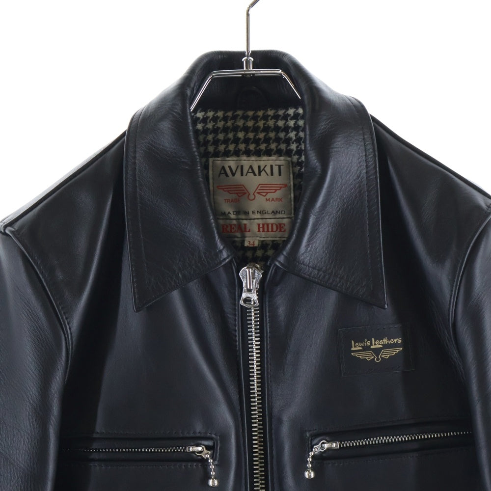 Lewis Leathers(ルイスレザー) AVIAKIT ドミネーター タイトフィット ホースハイド レザージャケット 裏地千鳥柄 ブラック