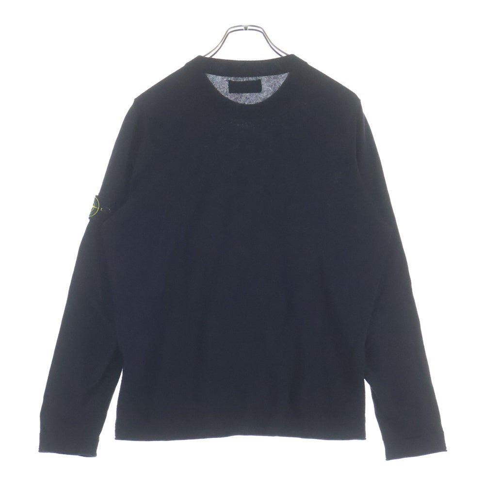 STONE ISLAND(ストーンアイランド) 23SS ハイゲージコットンソリッドクルーネックニット BLACK ブラック 1015532B9