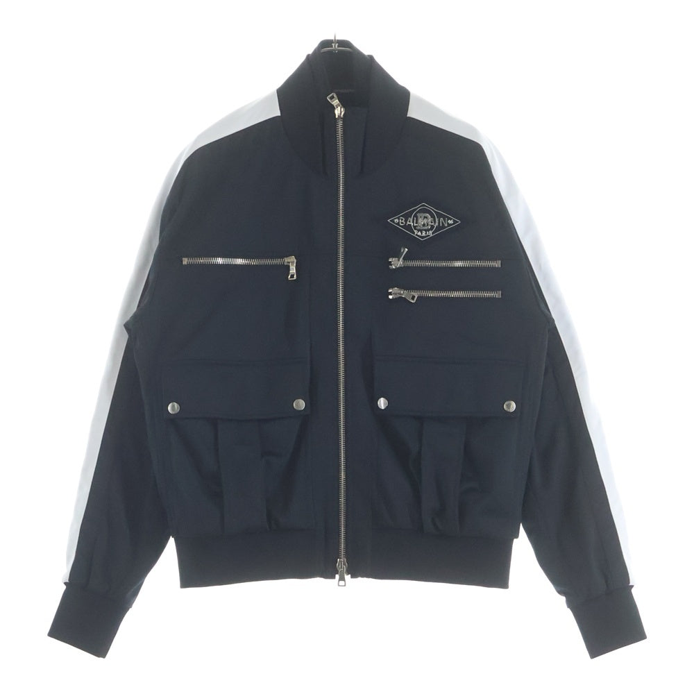 BALMAIN(バルマン) Track Jacket SH08950Z316 バックデザイン ジップアップ ブルゾン ジャケット ブラック