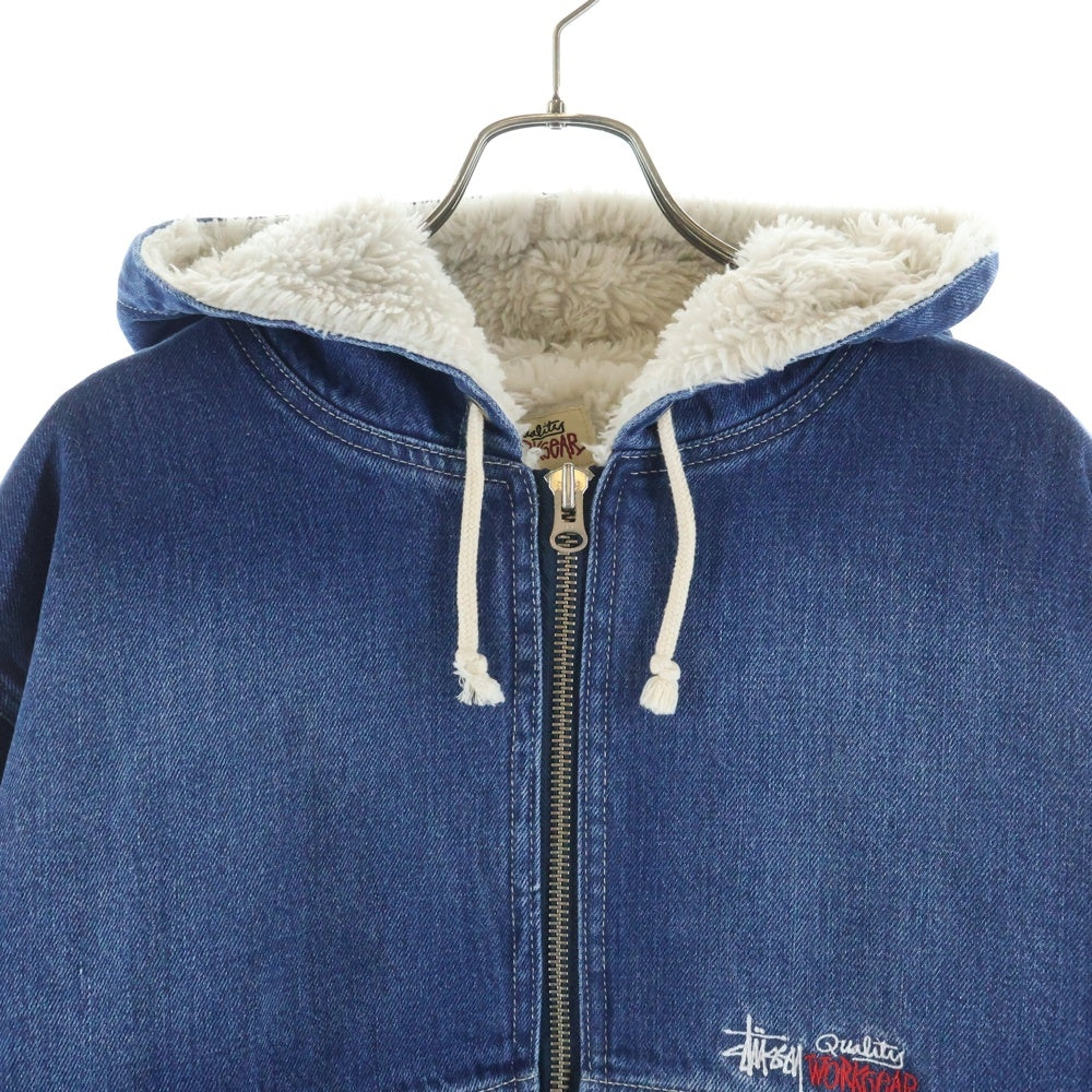 STUSSY(ステューシー) Work Jacket Denim Sherpa ワーク ジャケット デニム シェルパ ウォッシュド ブルー