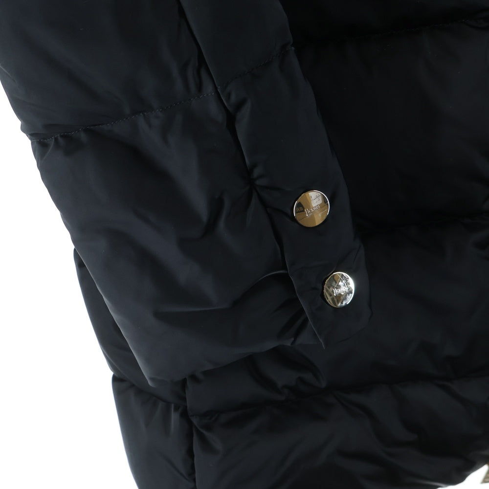 HERNO(ヘルノ) A-Shap Jacket In Satin PI1304D-12170Z-9300 エーシェイプ Aライン サテンコート ダウン ブラック レディース