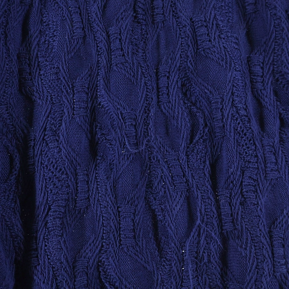 COOGI(クージー) フロントロゴ刺繍 3Dニット セーター ネイビー