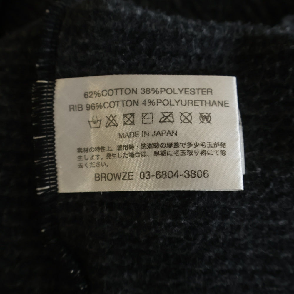 The Ennoy Professional(エンノイプロフェッショナル) 24AW BORDER CREW AW24BRENCT01NTL ボーダー クルーネック スウェットシャツ トレーナー ブラック/ホワイト