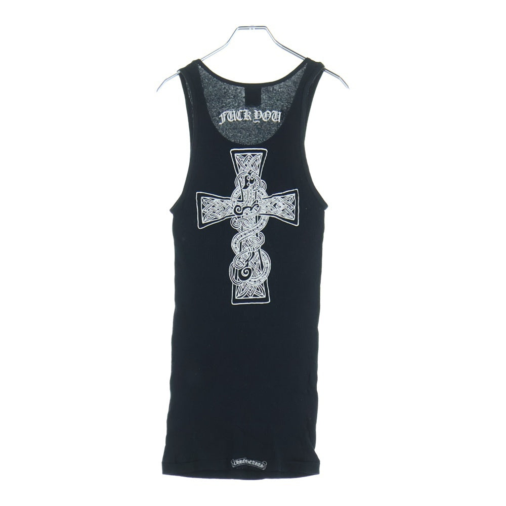 CHROME HEARTS(クロムハーツ) OLD FUCK YOU Back Cross Print Tank Top オールド ファックユー ケルティッククロス タンクトップ ブラック