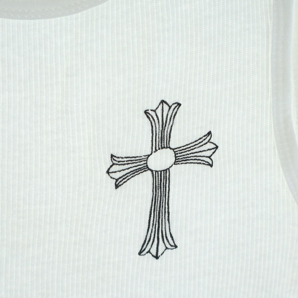 CHROME HEARTS(クロムハーツ) OLD FUCK YOU T BAR TANK TOP ファックユー Tバー CHクロス タンクトップ ノースリーブ ホワイト