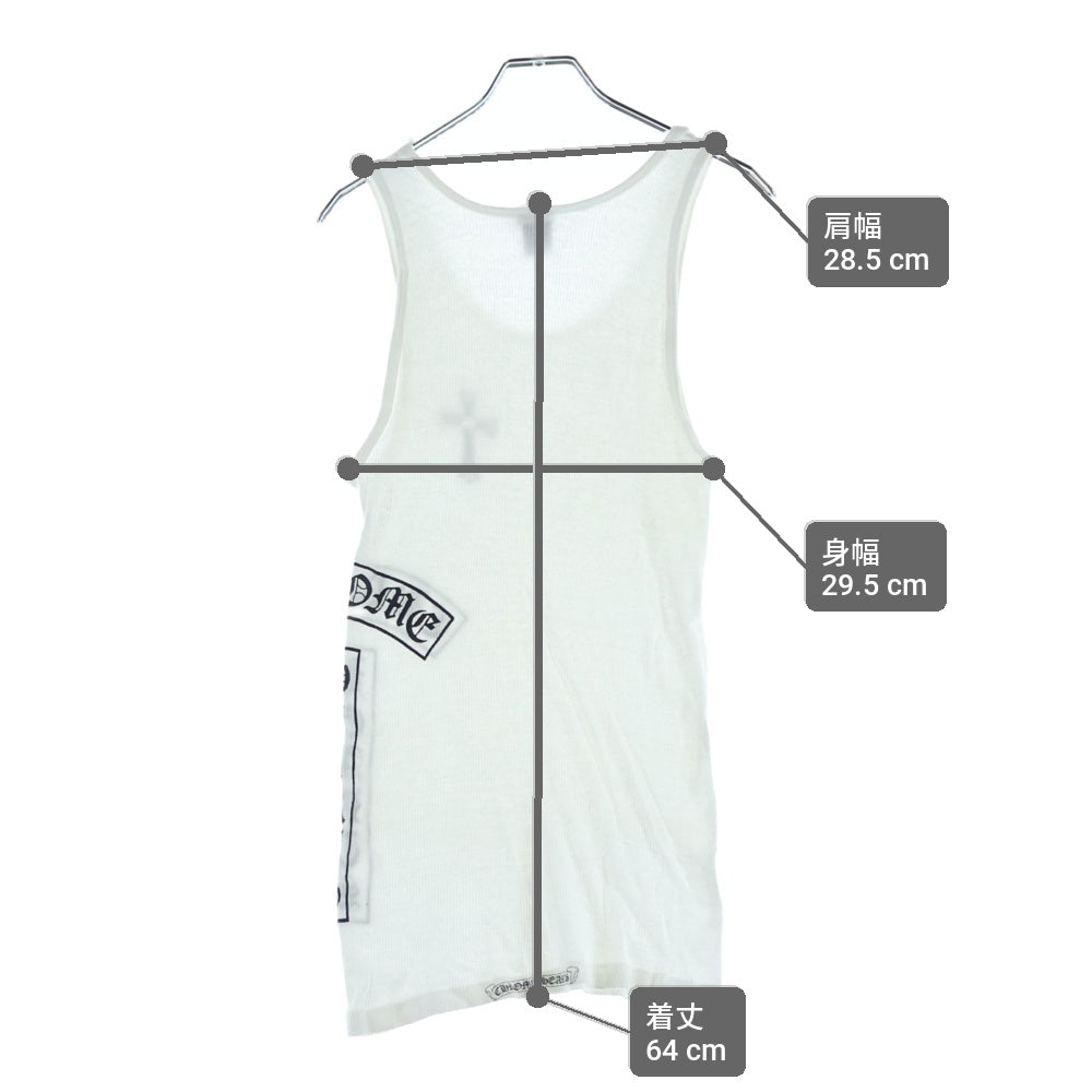 CHROME HEARTS(クロムハーツ) OLD FUCK YOU T BAR TANK TOP ファックユー Tバー CHクロス タンクトップ ノースリーブ ホワイト