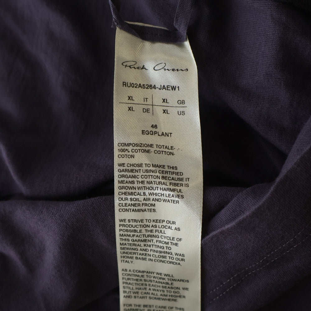 Rick Owens(リックオウエンス) LEVEL TEE RU02A5264 レベル 半袖Tシャツ カットソー バーブル