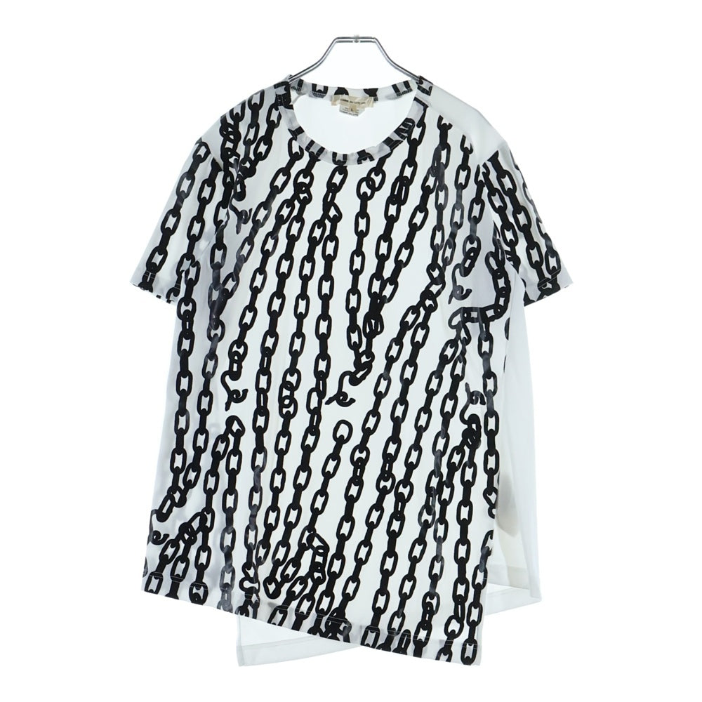 COMME des GARCONS(コムデギャルソン) チェーン柄 半袖Tシャツ カットソー ブラック/ホワイト GN-T016