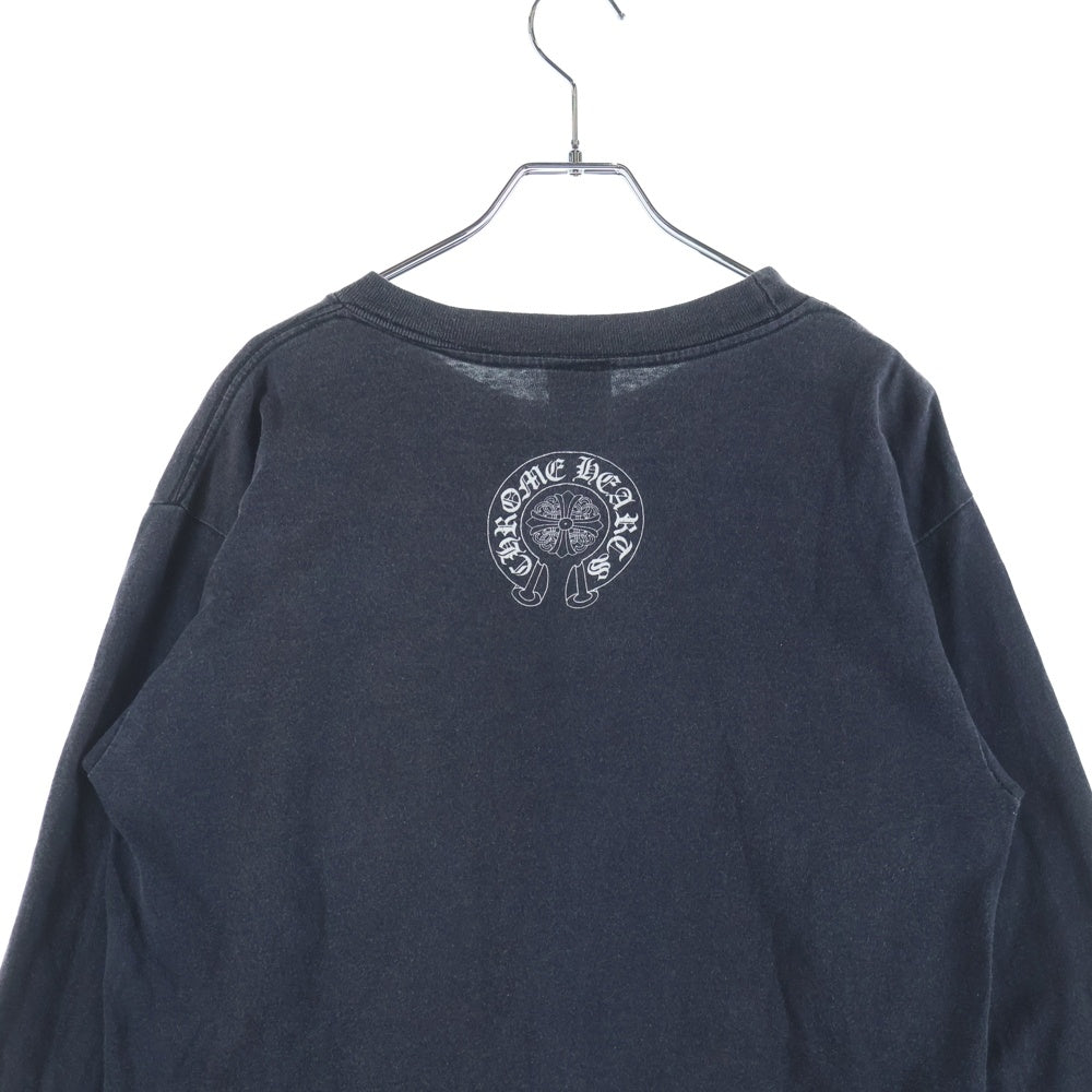 CHROME HEARTS(クロムハーツ) フロントダガープリント 袖クロス 長袖Tシャツ ロングスリーブ ブラック