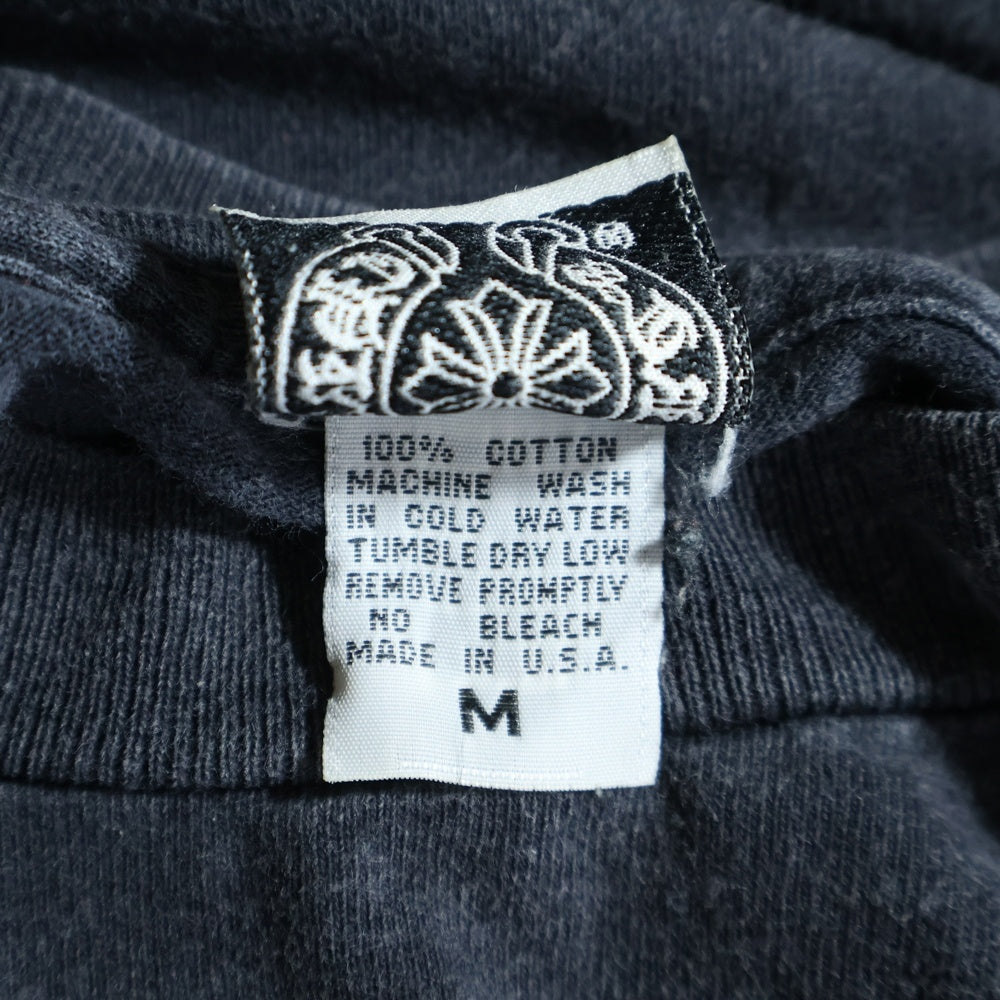 CHROME HEARTS(クロムハーツ) フロントダガープリント 袖クロス 長袖Tシャツ ロングスリーブ ブラック