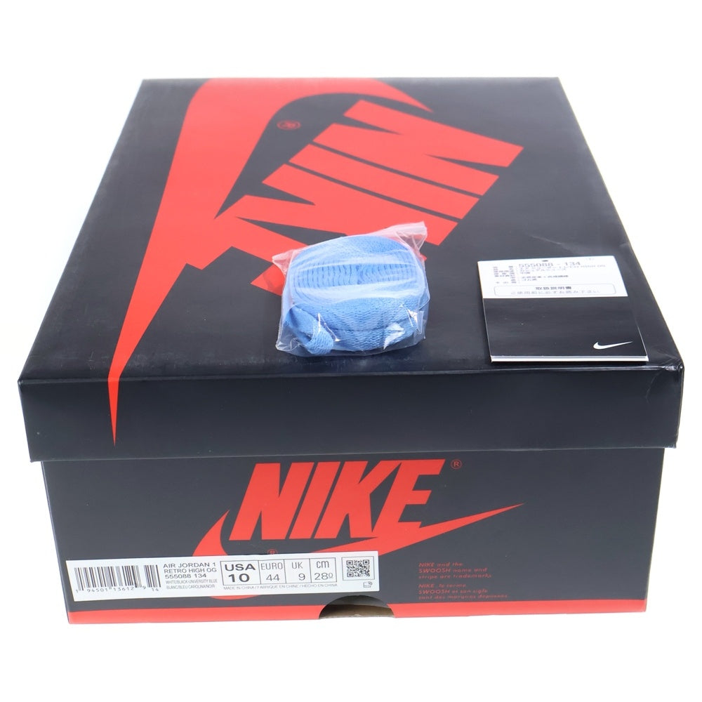 NIKE(ナイキ) AIR JORDAN 1 RETRO HIGH OG UNIVERCITY BLUE エアジョーダン1 ハイ ユニバーシティーブルー ハイカットスニーカー ブルー/ホワイト US10/28.0cm 555088-134