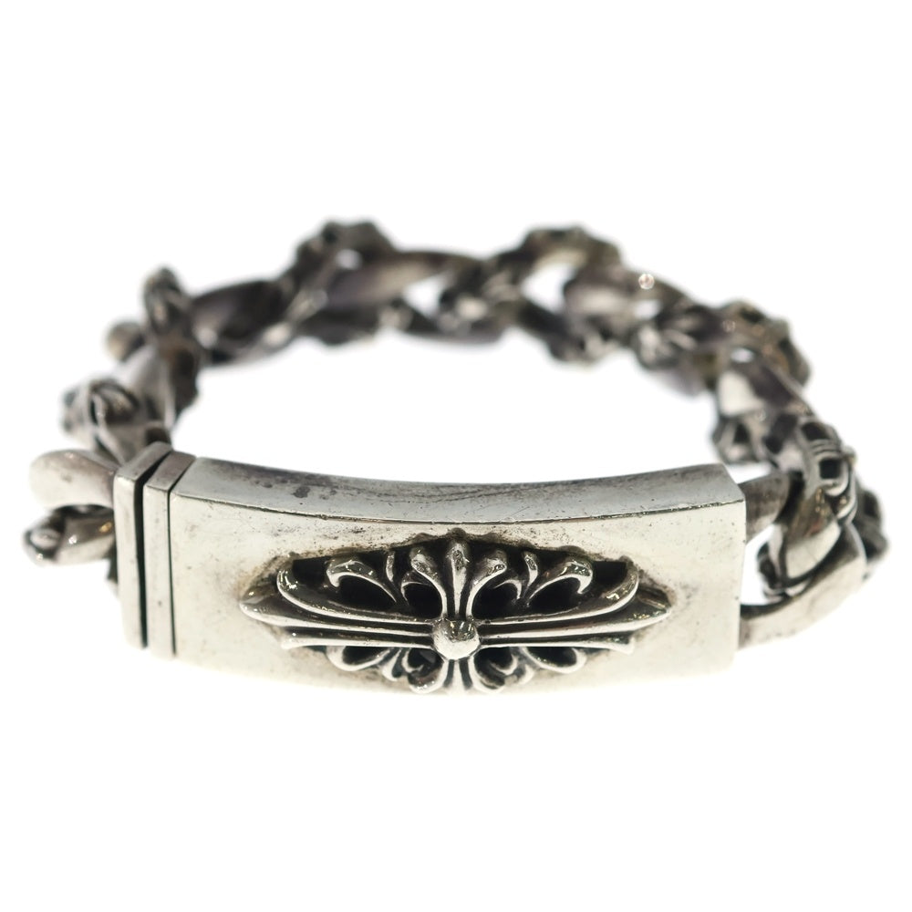 CHROME HEARTS(クロムハーツ) ID FLORAL CRS フローラルクロスIDファンシーリンク ブレスレット 13LINK シルバー BCA166