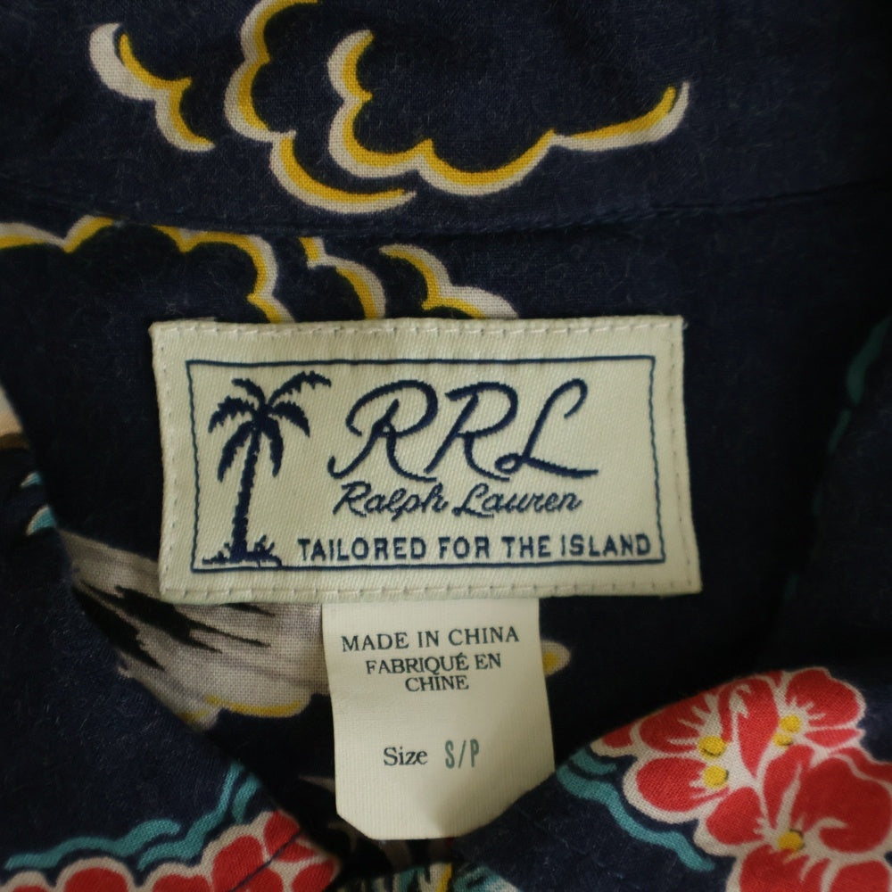 RRL(ダブルアールエル) Tropical Print Camp Shirt トロピカル キャンプシャツ 半袖 ネイビー