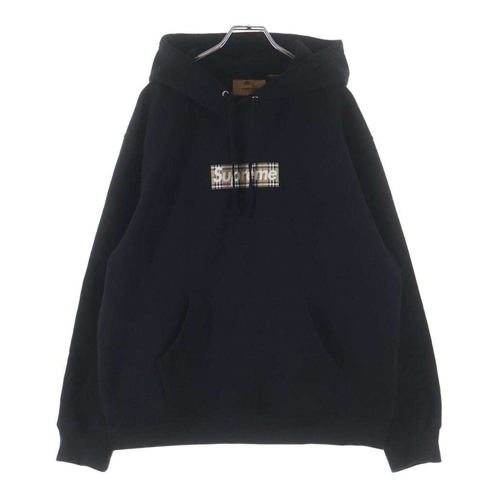 SUPREME(シュプリーム) 22SS×BURBERRY Box Logo Hooded Sweatshirt バーバリー ボックスロゴ スウェットプルオーバーパーカー ブラック