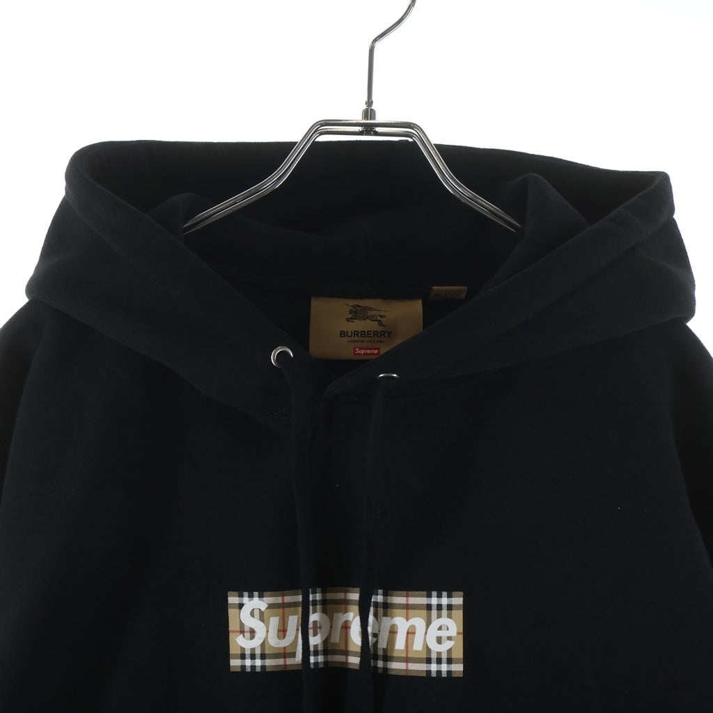 SUPREME(シュプリーム) 22SS×BURBERRY Box Logo Hooded Sweatshirt バーバリー ボックスロゴ スウェットプルオーバーパーカー ブラック