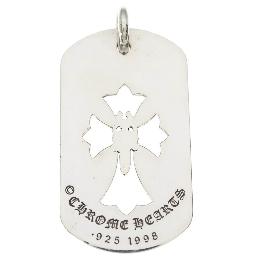 CHROME HEARTS(クロムハーツ) D TAG LRG CROSS DAGG カットアウトクロスダガー ラージドッグタグ ネックレストップ シルバー