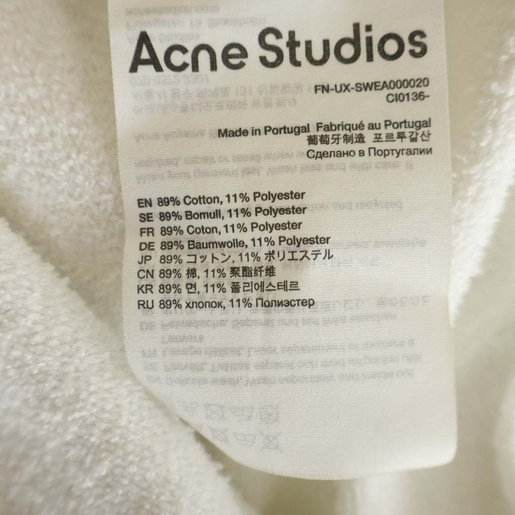 Acne Studios(アクネ ストゥディオズ) 24SS Logo Hoodie Sweater ダメージ加工 ロゴフーディ スウェットパーカー ホワイト