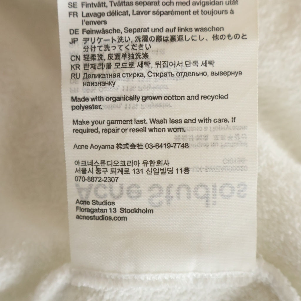 Acne Studios(アクネ ストゥディオズ) 24SS Logo Hoodie Sweater ダメージ加工 ロゴフーディ スウェットパーカー ホワイト