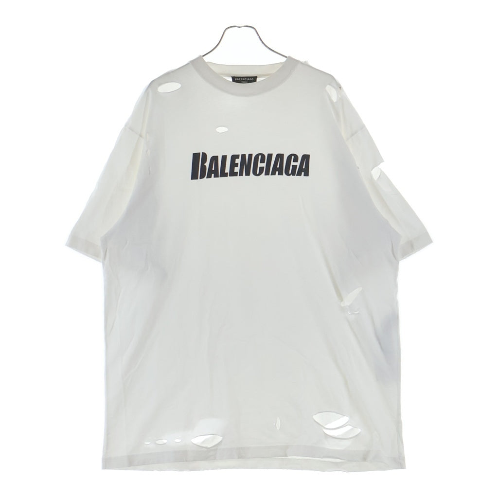 BALENCIAGA(バレンシアガ) デストロイ加工 ロゴプリントTシャツ