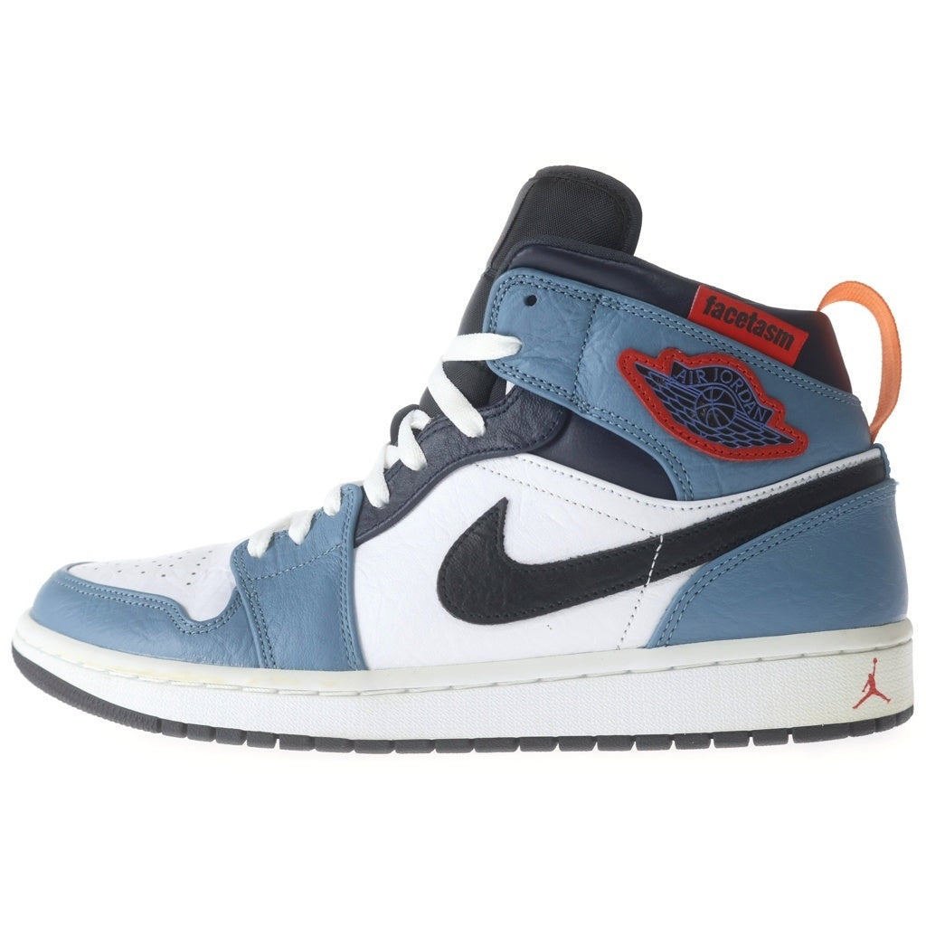 NIKE(ナイキ) ×FACETASM Air Jordan 1 Mid White/Navy CU2802-100 ×ファセッタズム エアジョーダン1 ミッド ハイカットスニーカー シューズ US11/29.0cm ホワイト/ネイビー