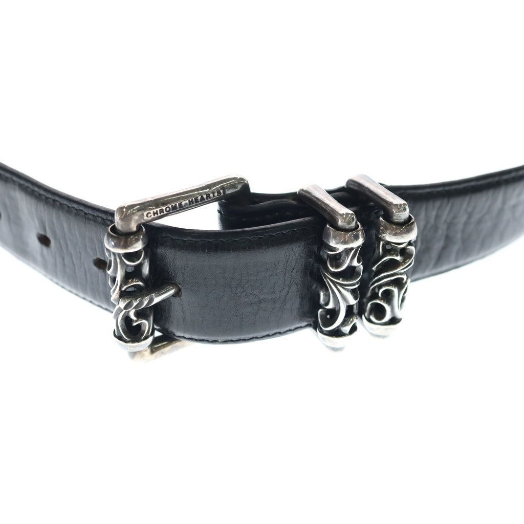 CHROME HEARTS(クロムハーツ) BLT ROLLER 3PC1.5inch 3PCローラーバックル レザーベルト シルバー BCA357