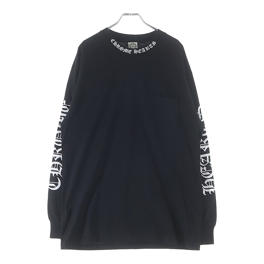 CHROME HEARTS(クロムハーツ) OLD ネックロゴ 袖プリント バックスクロールラベル 長袖Tシャツ