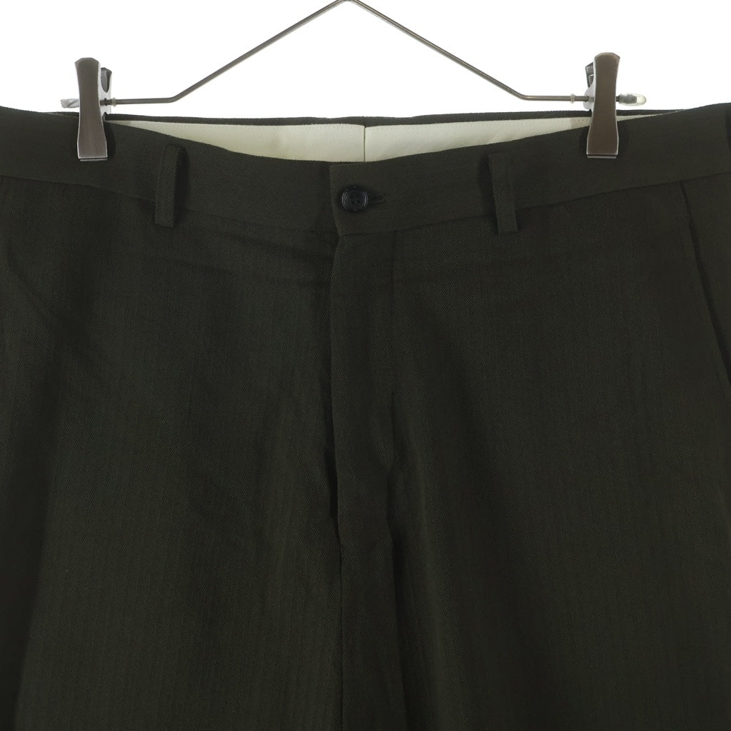 COMME des GARCONS HOMME PLUS(コムデギャルソンオムプリュス) 25AW ウールヘリンボーン サルエルパンツ オリーブ PP-P040 AD2025