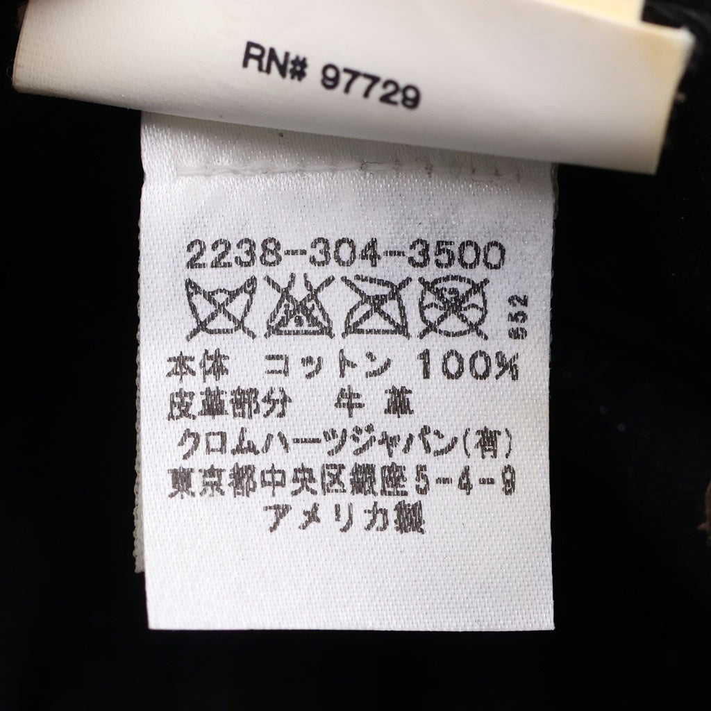 CHROME HEARTS(クロムハーツ) ヴァインダガー 刺繍 コーデュロイ キャップ 帽子 メンズ ブラック/シルバー