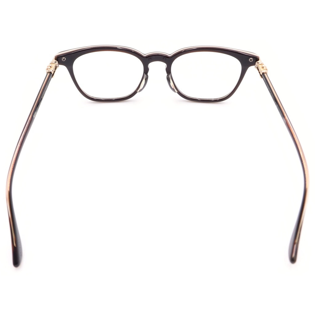 CHROME HEARTS(クロムハーツ) GISS CHクロスモチーフ ウェリントン メガネ アイウェア ブラウン/ゴールド BK-GP 54□20-149