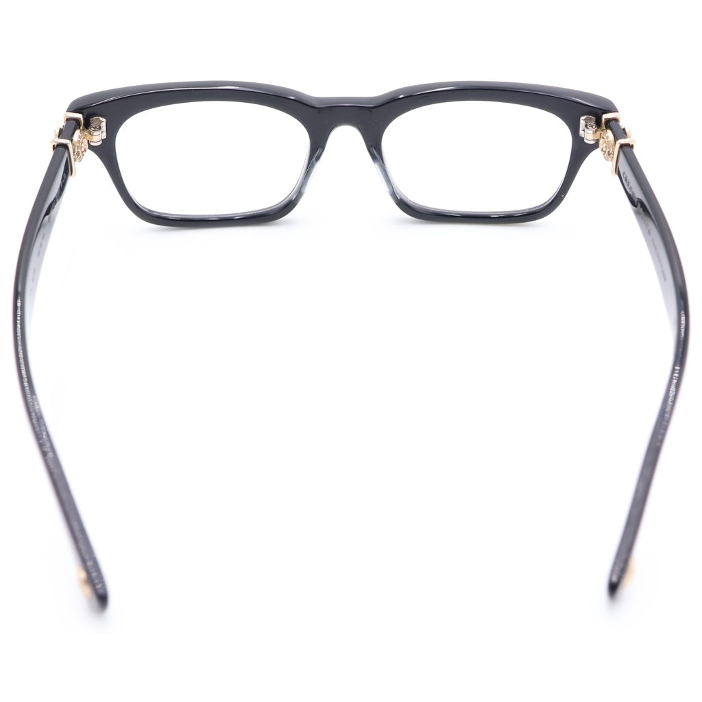 CHROME HEARTS(クロムハーツ) GITTIN ANY?-A BSフレアテンプル ウェリントン サングラス メガネ アイウェア ブラック/ゴールド BK-GP 52□19-145
