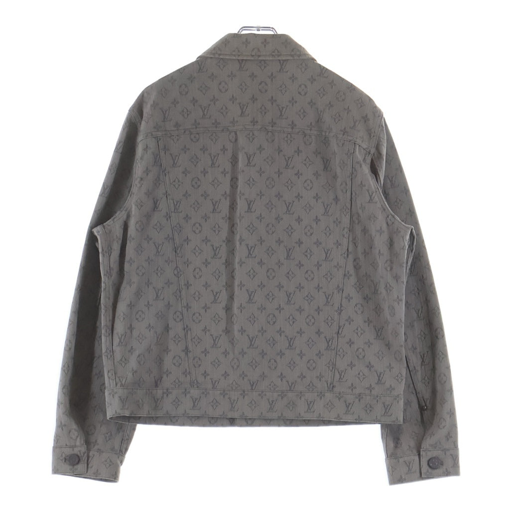 LOUIS VUITTON(ルイヴィトン) ロゴボタン フラップポケット モノグラム デニムジャケット グレー サイズ48 RM211Q QJQ HHA21W