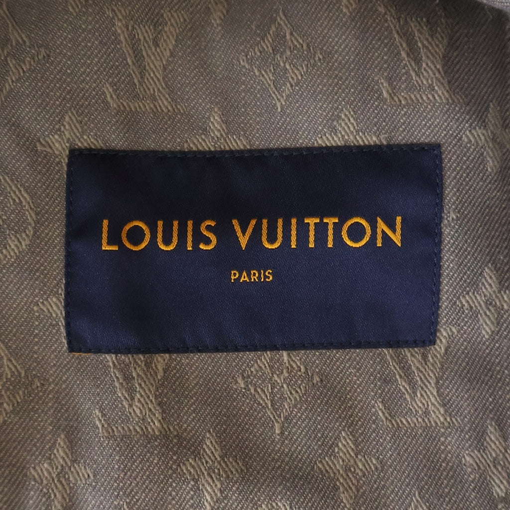 LOUIS VUITTON(ルイヴィトン) ロゴボタン フラップポケット モノグラム デニムジャケット グレー サイズ48 RM211Q QJQ HHA21W