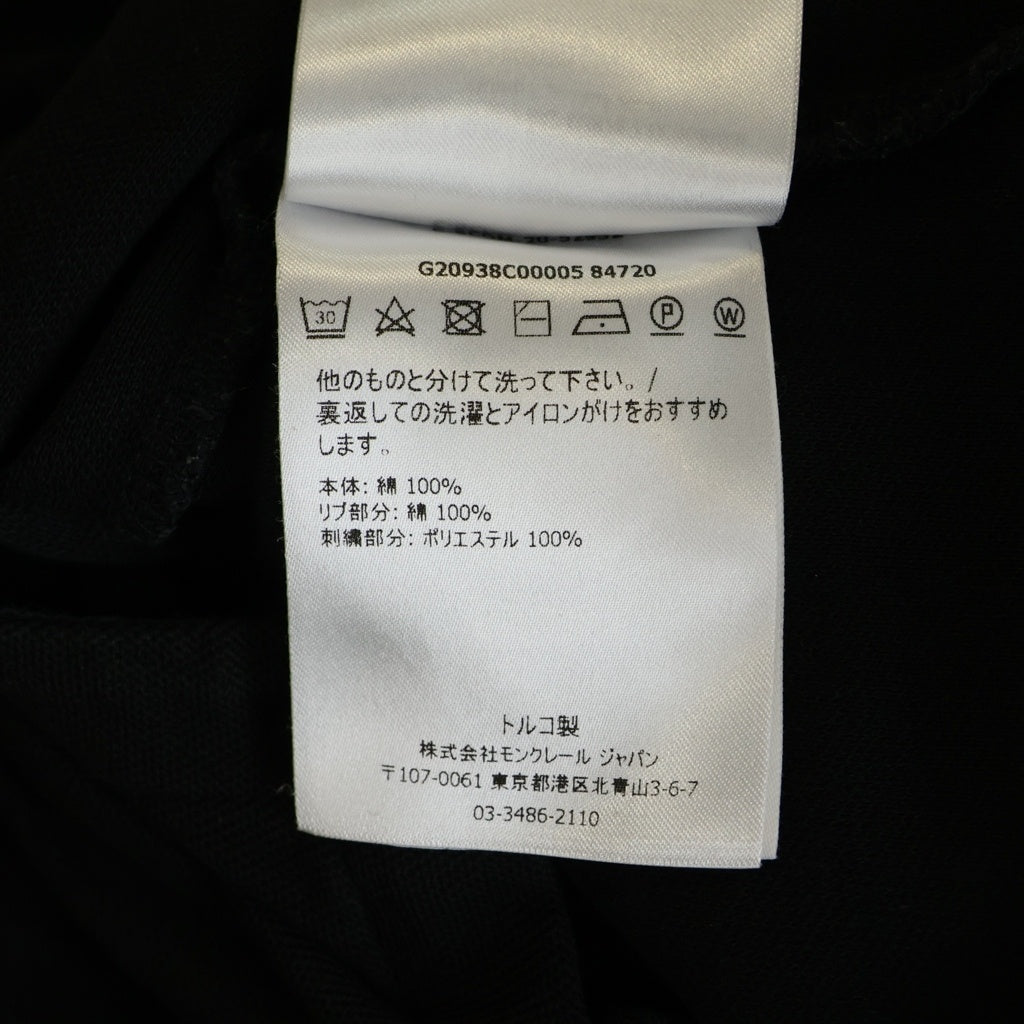 MONCLER(モンクレール) ロゴ刺繍 半袖 Tシャツ カットソー G20938C00005 84720 ブラック レディース