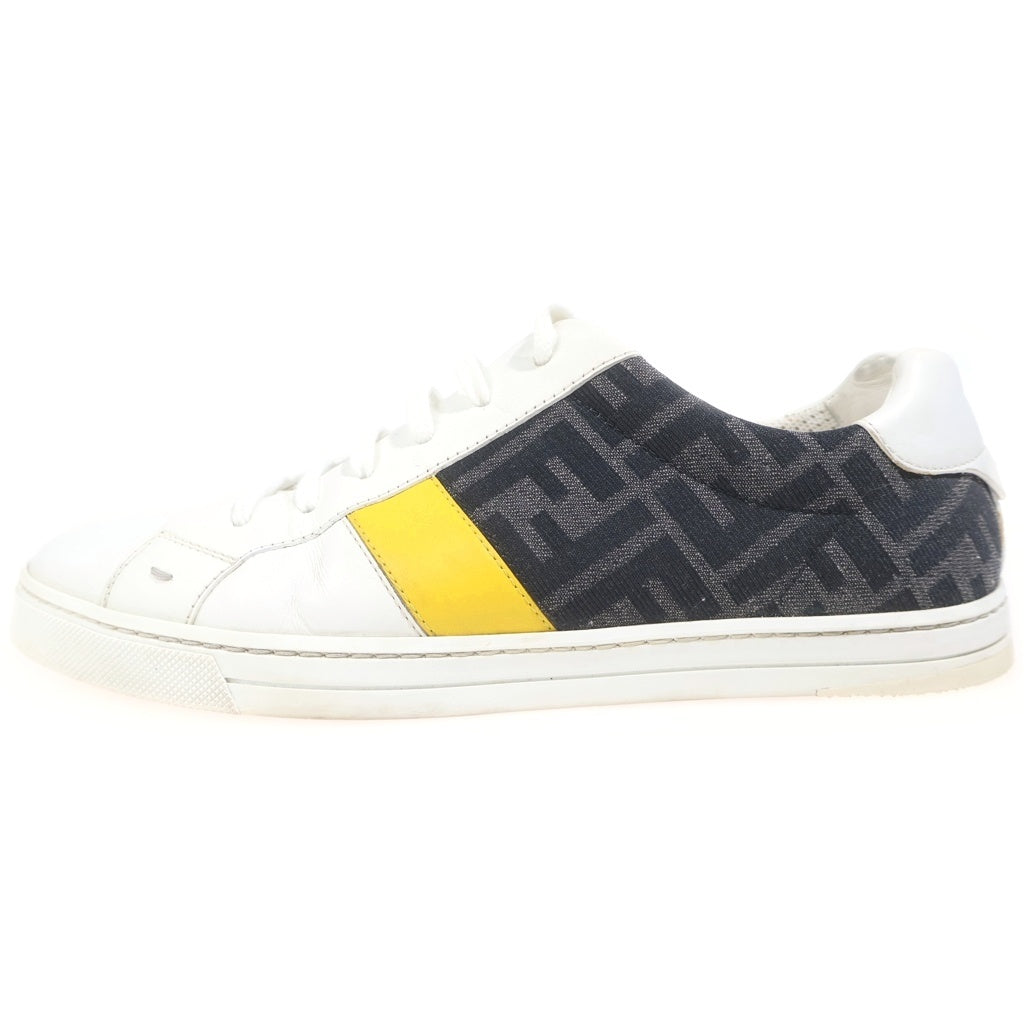 FENDI(フェンディ) ズッカ柄 レザー ローカットスニーカー シューズ 7E1408 ホワイト