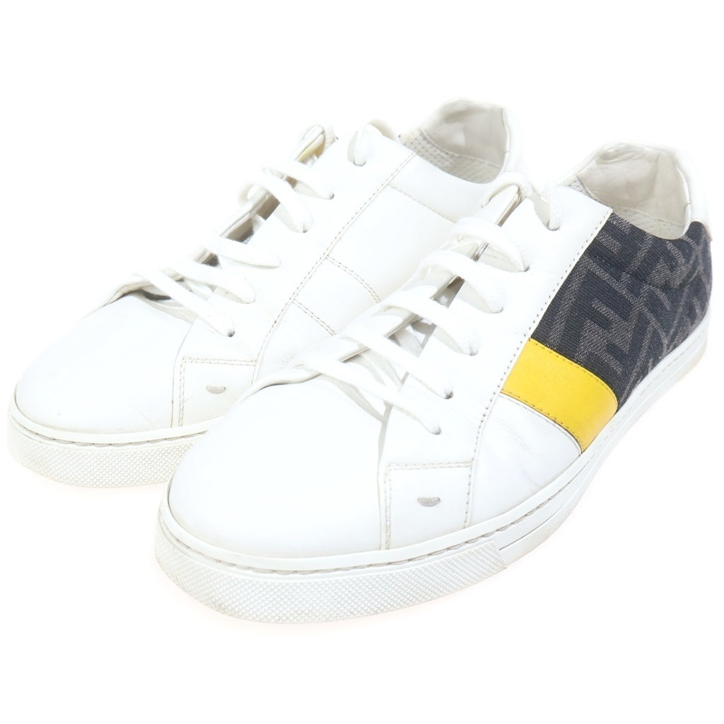FENDI(フェンディ) ズッカ柄 レザー ローカットスニーカー シューズ 7E1408 ホワイト