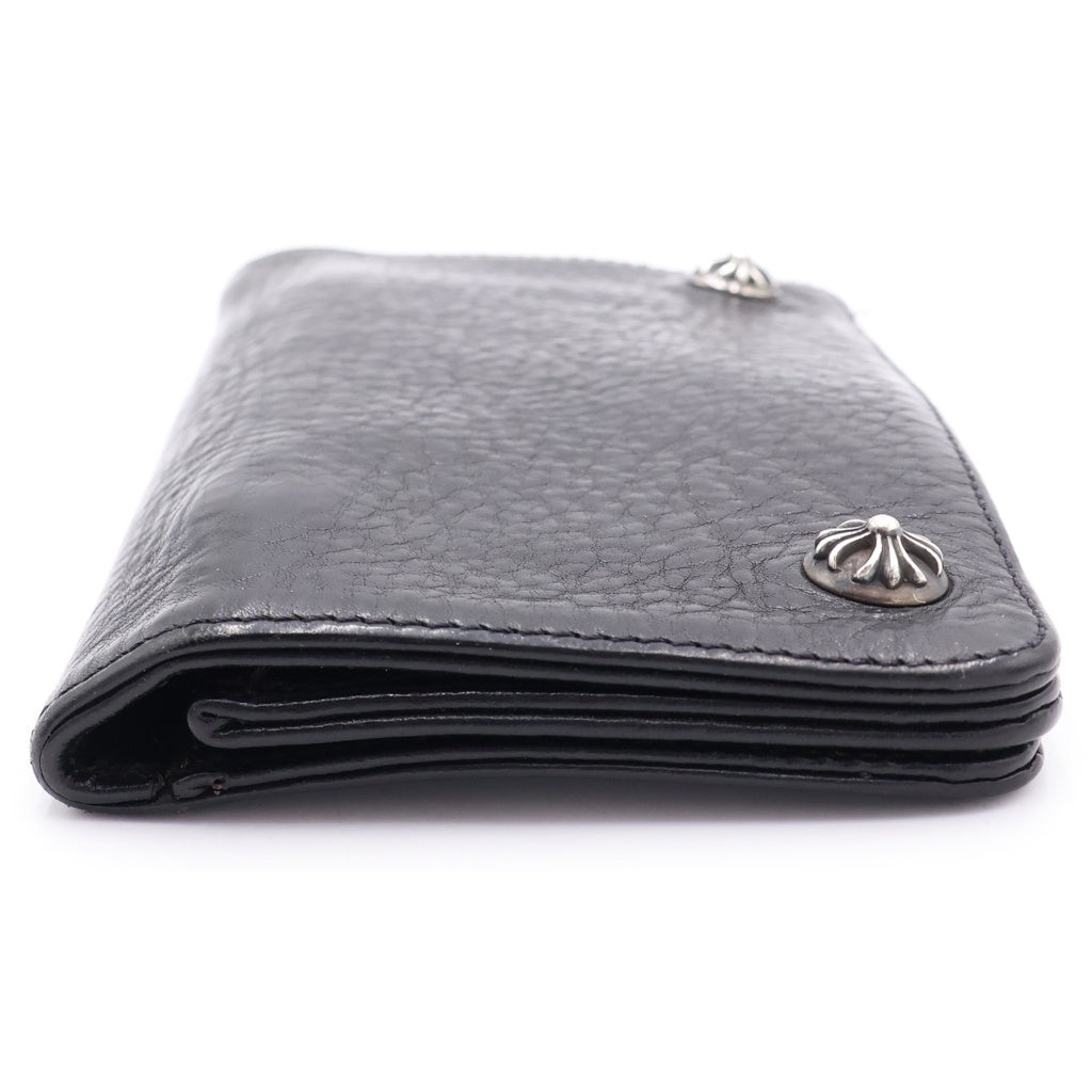 CHROME HEARTS(クロムハーツ) 1ZIP 1ジップ クロスボールボタン レザーウォレット 財布 ブラック 362
