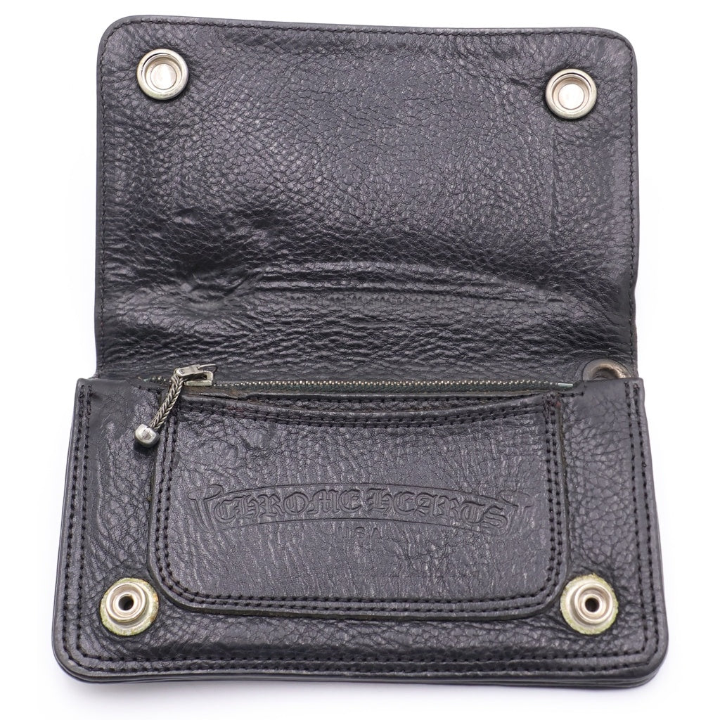 CHROME HEARTS(クロムハーツ) 1ZIP 1ジップ クロスボールボタン レザーウォレット 財布 ブラック 362