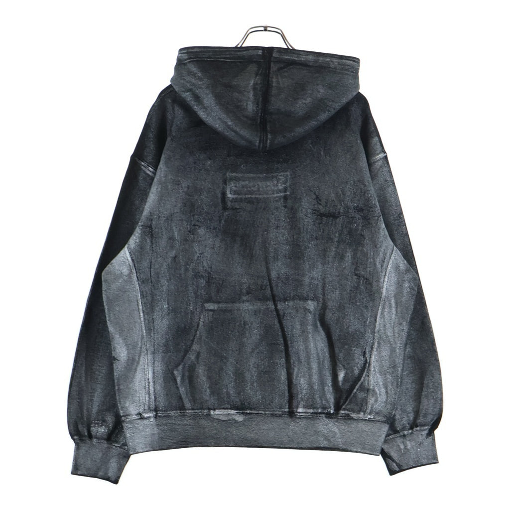 SUPREME(シュプリーム) 24SS ×MM6 Maison Margiela Foil Box Logo Hooded Sweatshirt エムエムシックス メゾンマルジェラ ホイル ボックスロゴ プルオーバーパーカー グレー