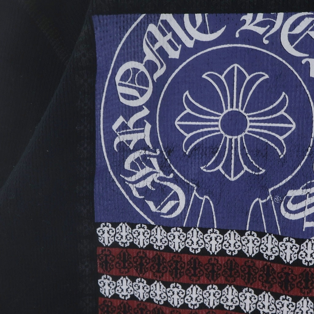 CHROME HEARTS(クロムハーツ) American Flag Vine Dagger Horseshoe Tee アメリカンフラッグ ヴァインダガー ホースシュー 星条旗 長袖Tシャツ カットソー ブラック サーマル