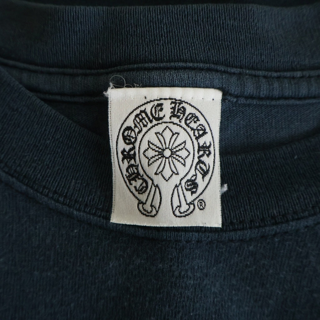CHROME HEARTS(クロムハーツ) OLD ダブルCHクロス刺繍 胸ポケット 半袖Tシャツ カットソー ネイビー