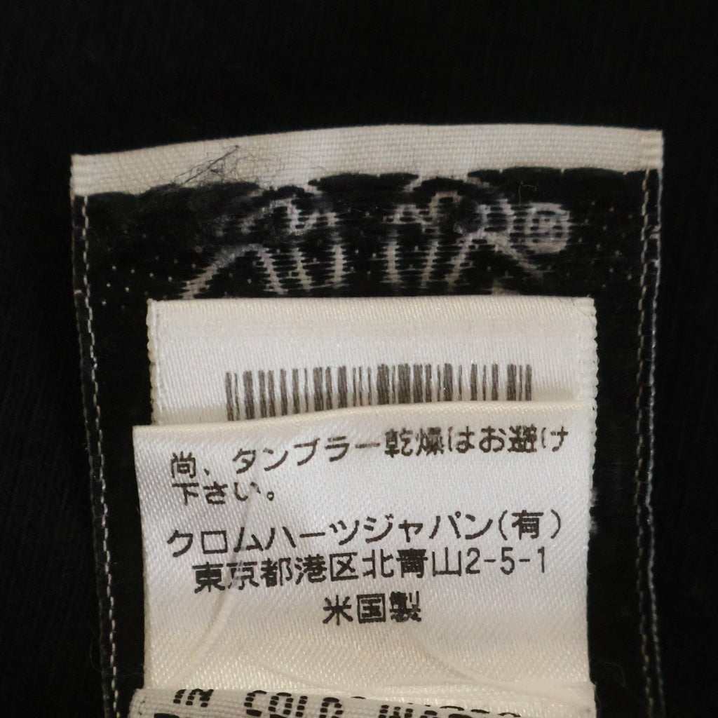 CHROME HEARTS(クロムハーツ) バックスクロールラベルプリント ホースシュー 胸ポケット 半袖Tシャツ カットソー ブラック