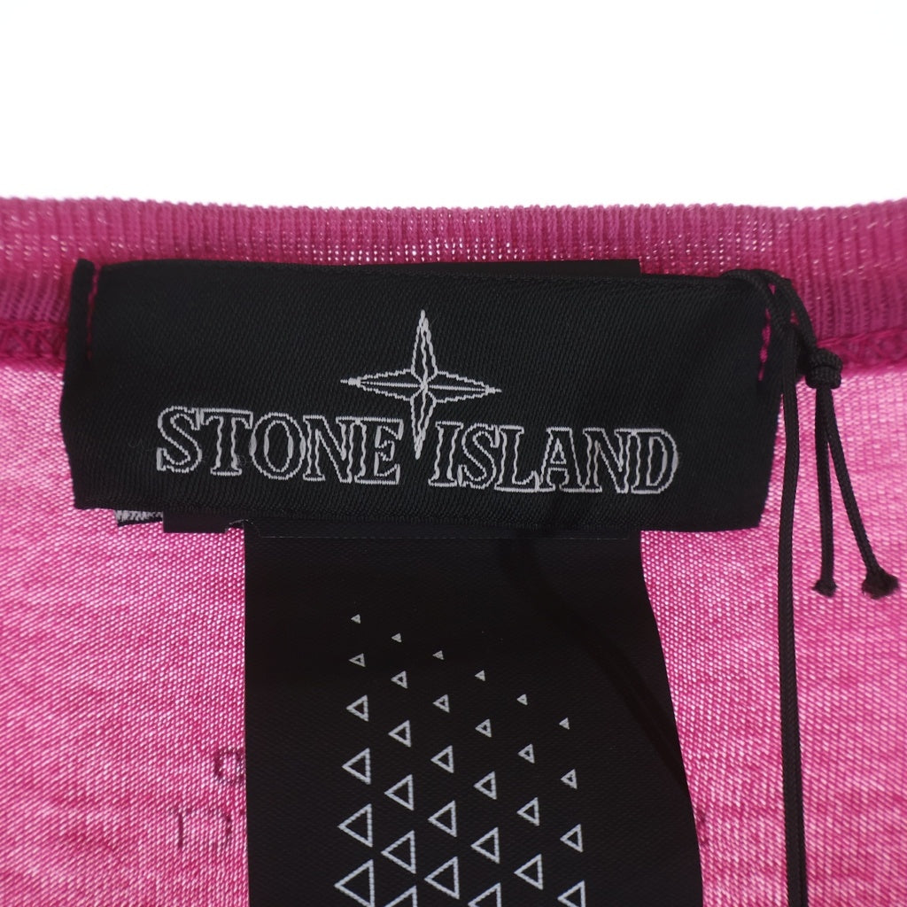 STONE ISLAND(ストーンアイランド) SHADOW PROJECT シャドウプロジェクト ロゴプリント 幾何学柄 クルーネック 長袖Tシャツ カットソー ピンク 721920215