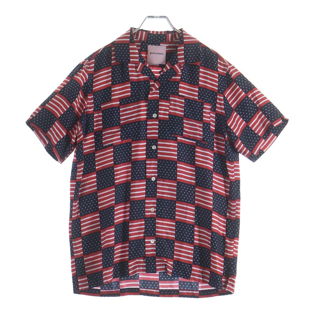 Palm Angels(パームエンジェルス) 16SS ALLOVER FLAG SILK SHIRT ALL OVER ボーリング オープンカラー半袖シャツ PMGA003S160610559900