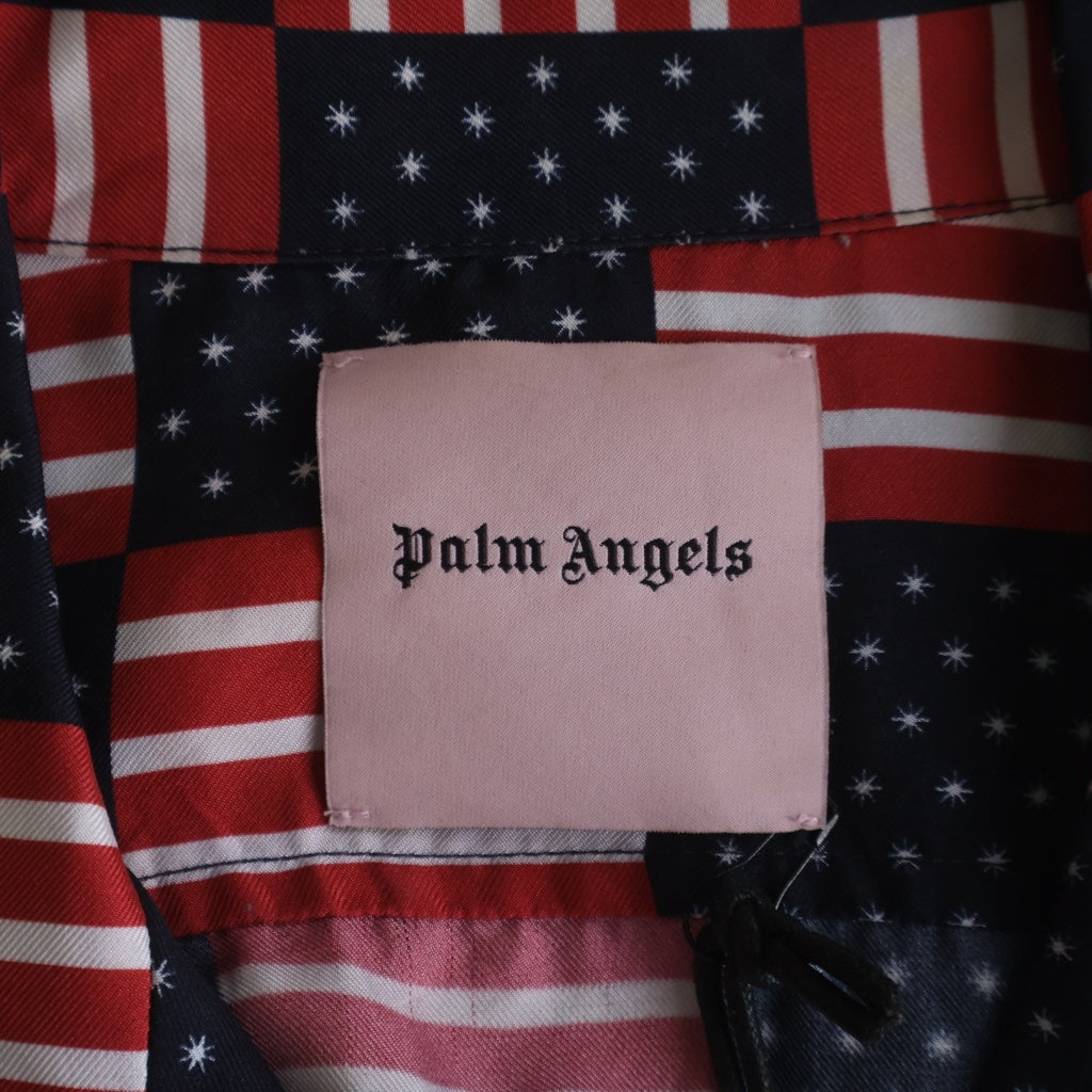 Palm Angels(パームエンジェルス) 16SS ALLOVER FLAG SILK SHIRT ALL OVER ボーリング オープンカラー半袖シャツ PMGA003S160610559900