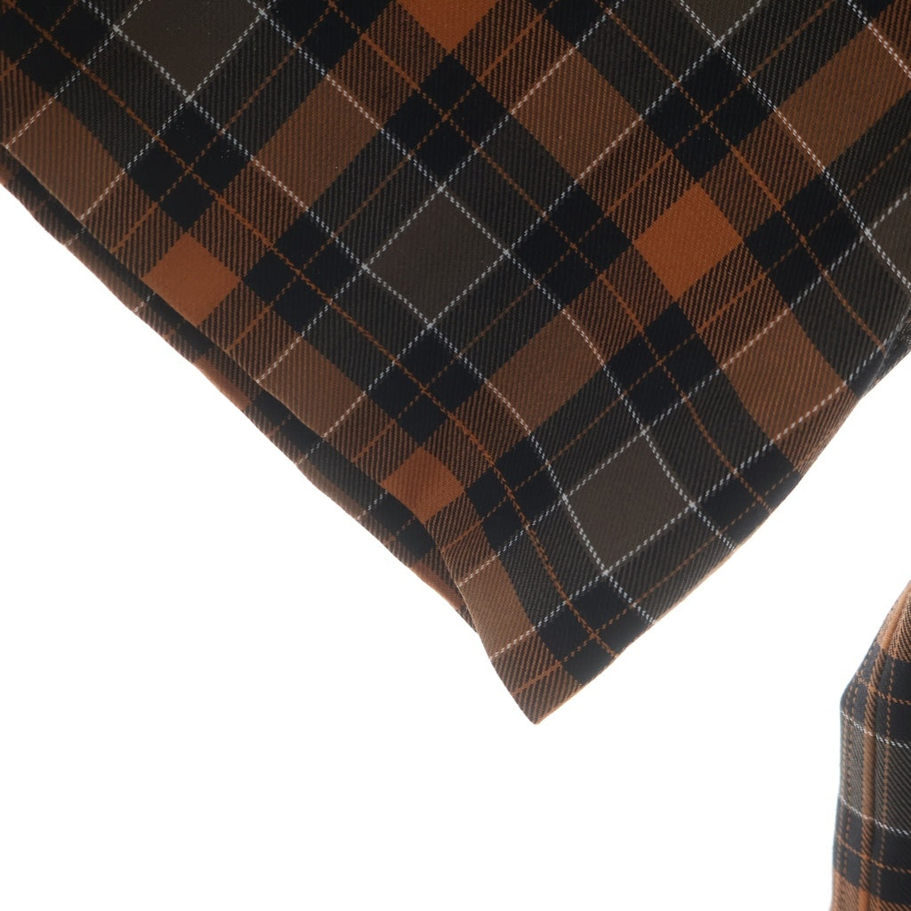 LOEWE(ロエベ) アナグラム刺繍 チェック柄 半袖シャツ オレンジ/ブラック