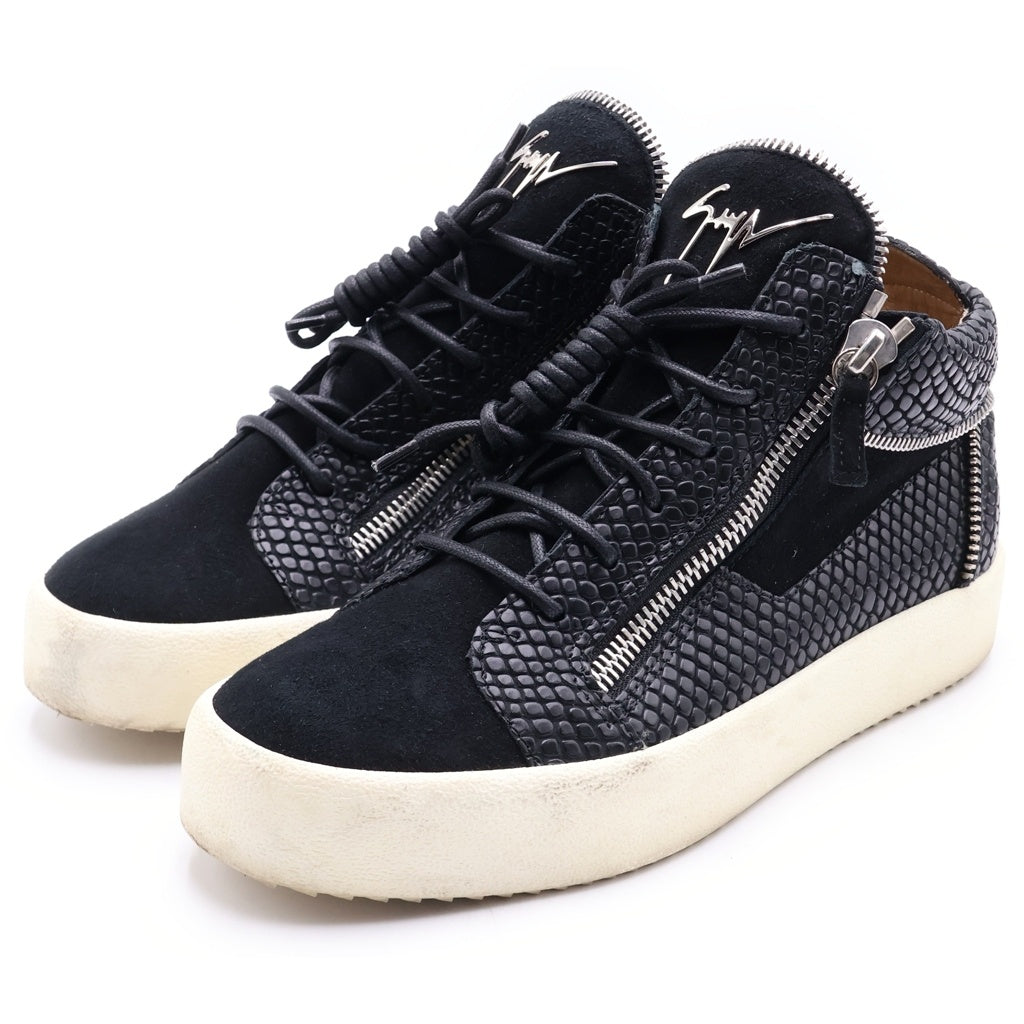 GIUSEPPE ZANOTTI(ジュゼッペ ザノッティ) Kriss サイドジップ ハイカット スニーカー シューズ ブラック/ホワイト