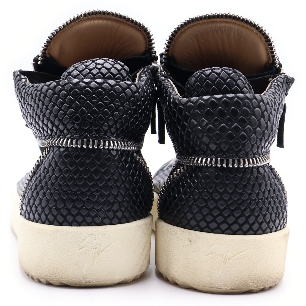 GIUSEPPE ZANOTTI(ジュゼッペ ザノッティ) Kriss サイドジップ ハイカット スニーカー シューズ ブラック/ホワイト