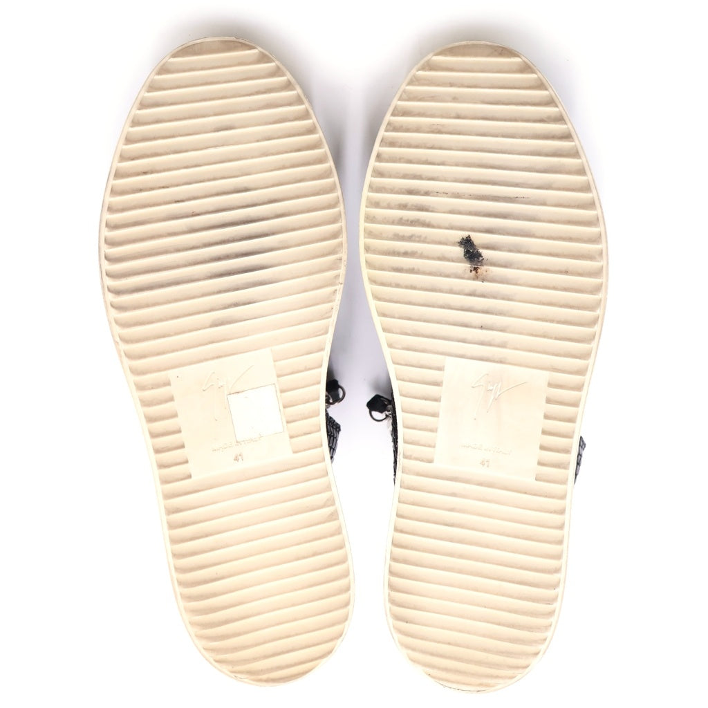 GIUSEPPE ZANOTTI(ジュゼッペ ザノッティ) Kriss サイドジップ ハイカット スニーカー シューズ ブラック/ホワイト