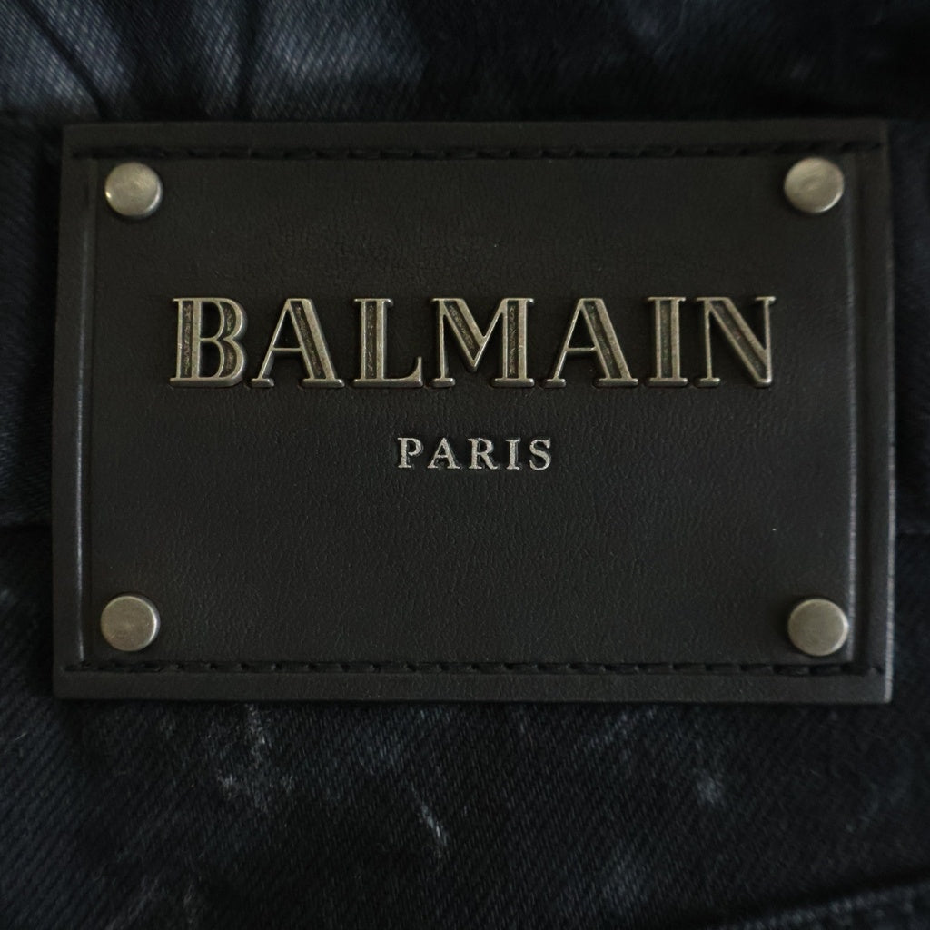 BALMAIN(バルマン) バイカー 蛇腹 ダメージ加工 スリム デニムパンツ ジーンズ S8H9131T149L